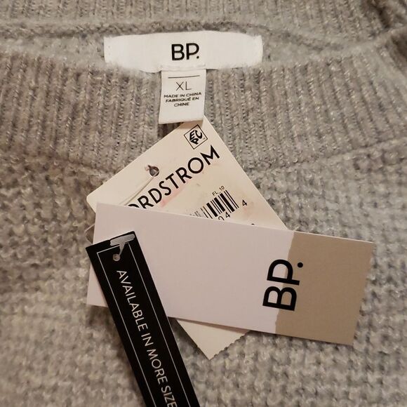 BP Blouson Sleeve Crewneck Sweater Grey Size XL NEW - Picture 2 of 3